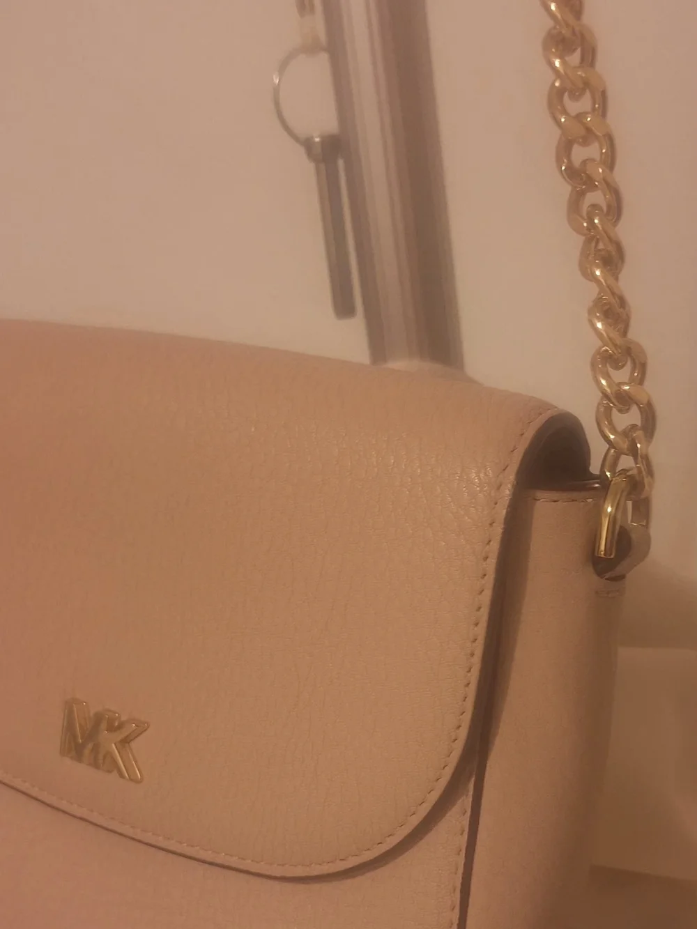Michael Kors Pebbled Leather Crossbody Bag in Blush (7x7 By 2)